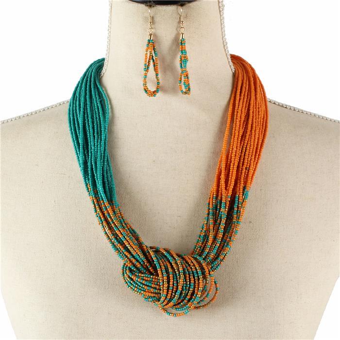 Fashion Bead Multilayereds Necklace Set