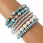 Crystal Bead Layereds Stretch Bracelet