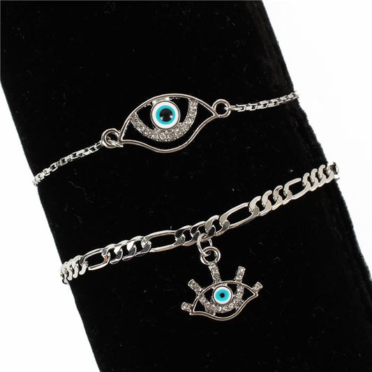 Evil Eye  Multi Layered Breacelet