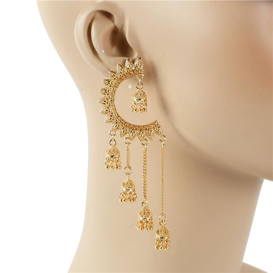 Golden Metal Chandelier Earring