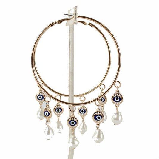 80 MM Evil Eye Hoop Earring