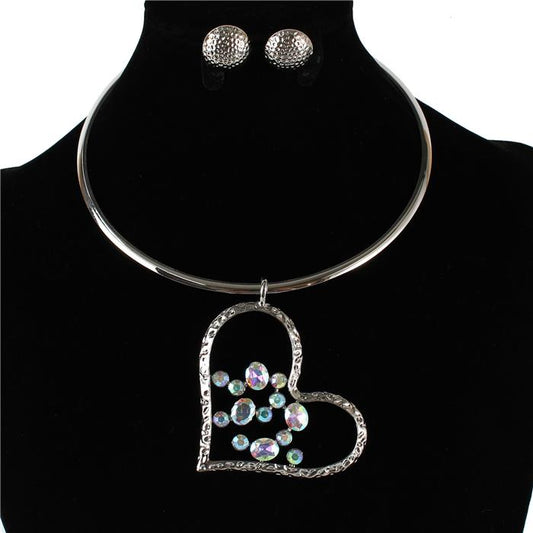 Crystal Charm Choker Set