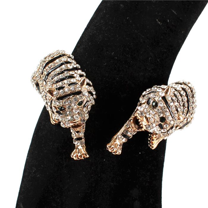 Rhinestones TIGER Cuff Bangle