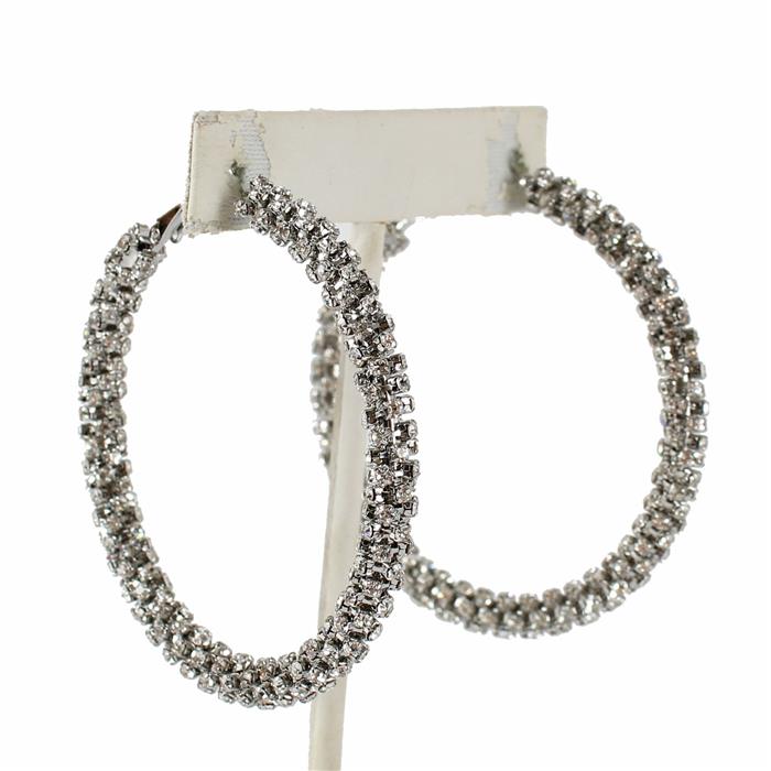 60 MM Rhinestones Hoop Earring