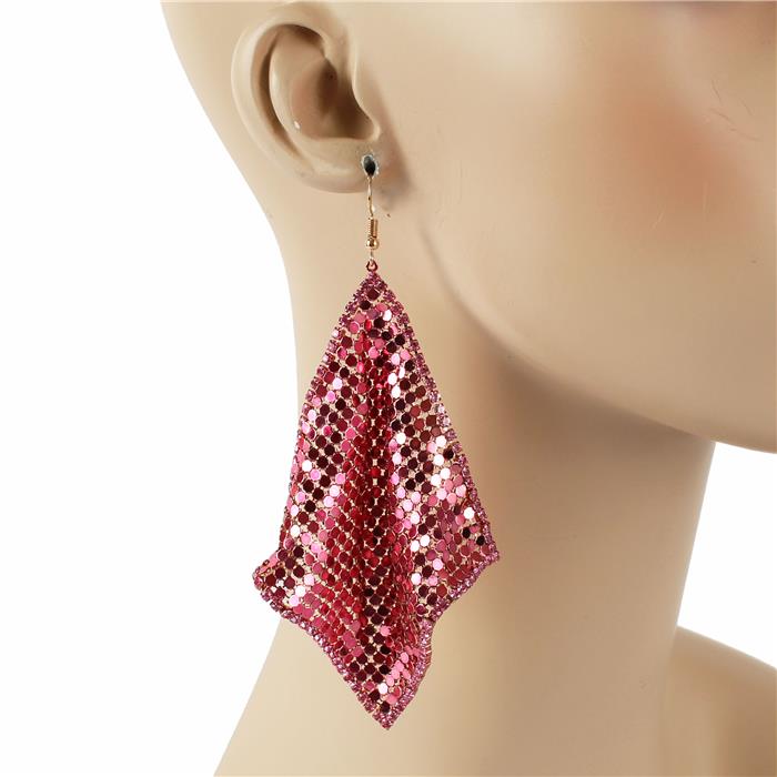 Metal Mesh Dangle Earring