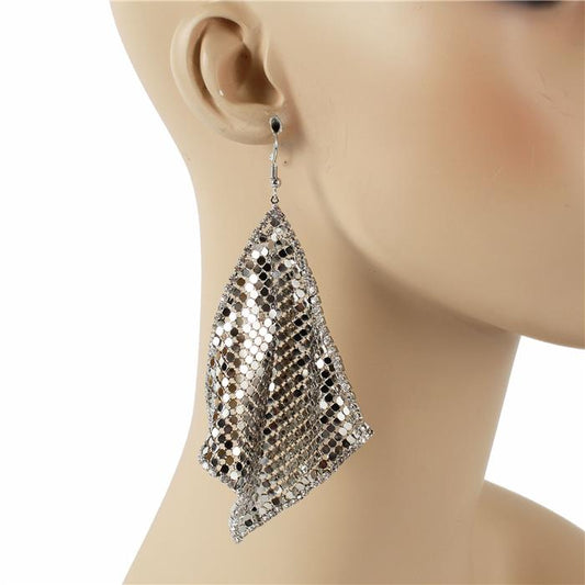 Metal Mesh Dangle Earring