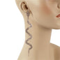 Rhinestones Snake Long Earring