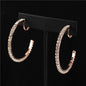 40 MM  Clip On Rhinestones Hoop Earring