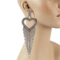 Rhinestones Fringe Long Earring