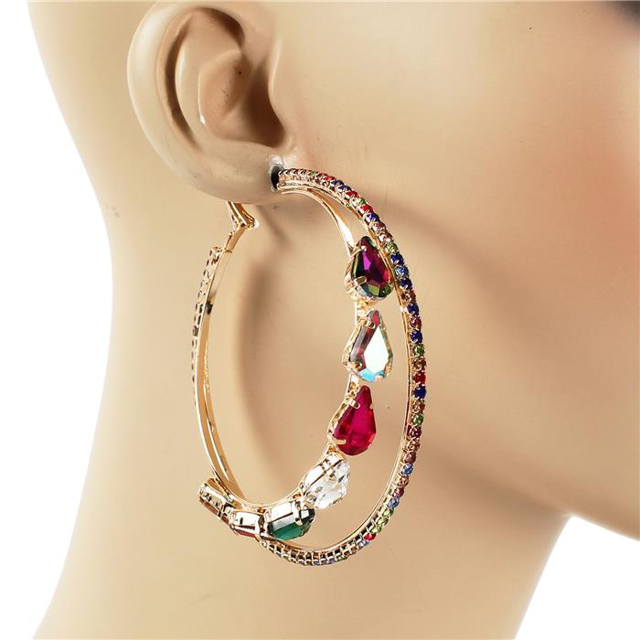 Crystal Hoop Earring