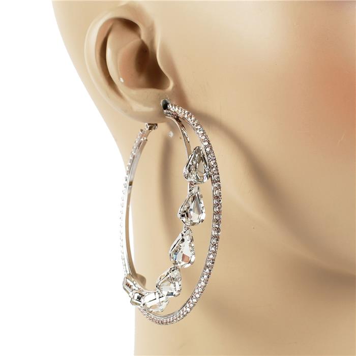 Crystal Hoop Earring