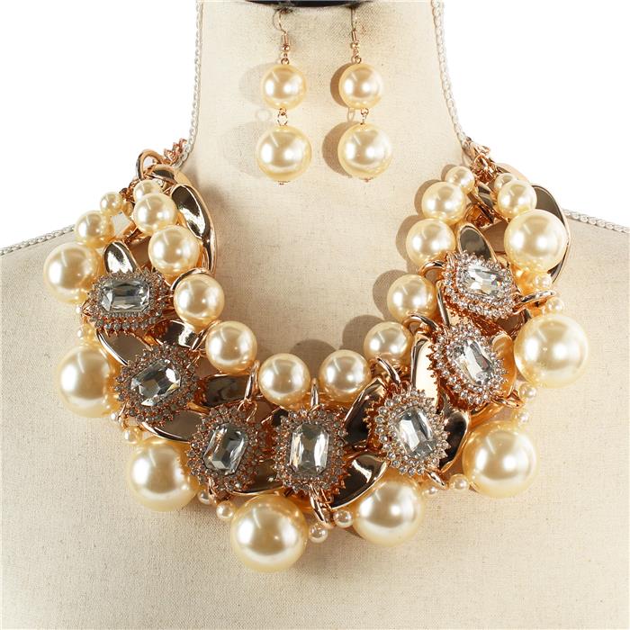 Fashion Pearl Chunky Necklace Set