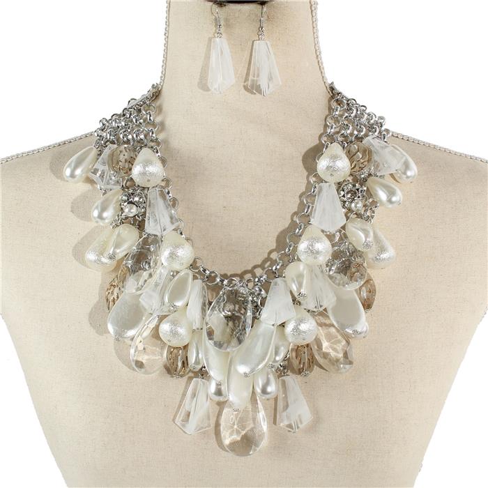 Fashion Pearl Chunky Necklace Set