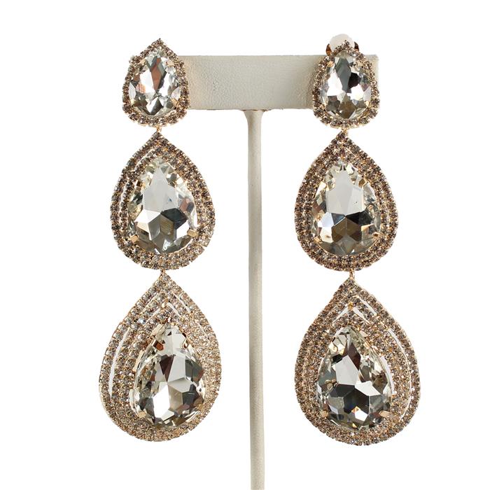 Clip On Crystal Chandelier Earring