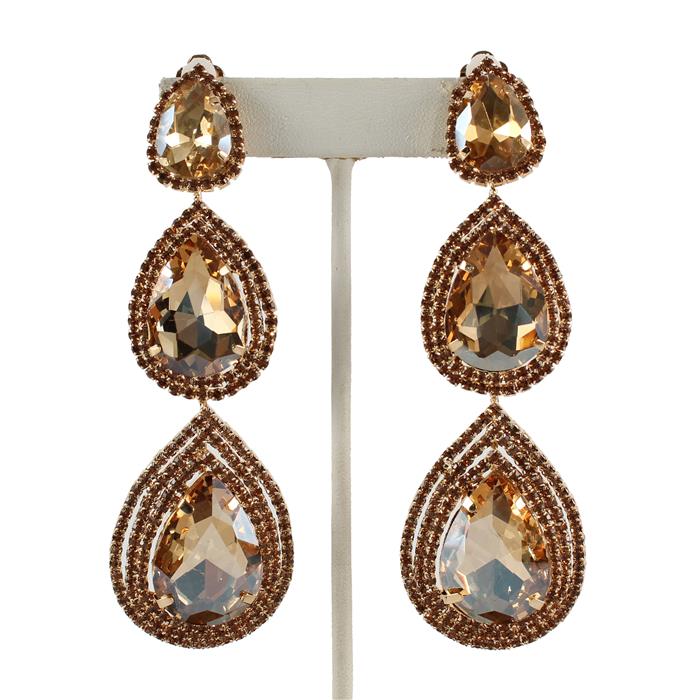 Clip On Crystal Chandelier Earring