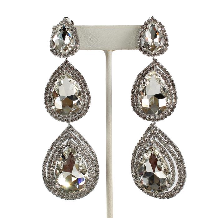 Clip On Crystal Chandelier Earring