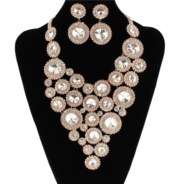 Crystal Chunky Necklace Set