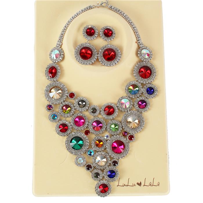 Crystal Chunky Necklace Set