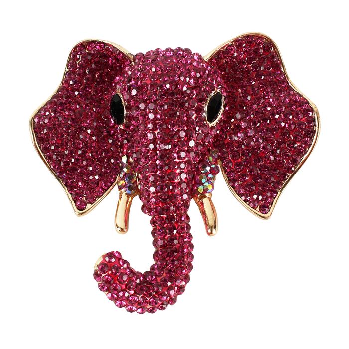 Crystal Elephant Brooch