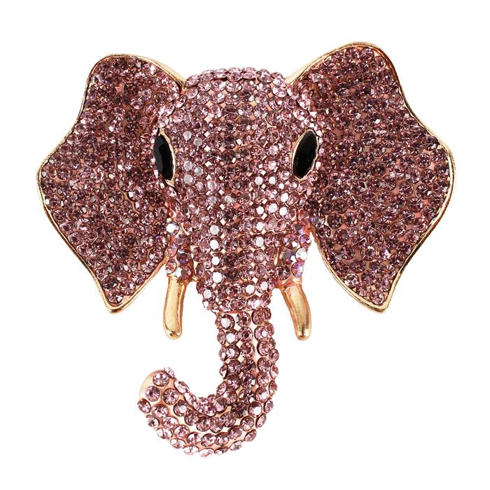 Crystal Elephant Brooch