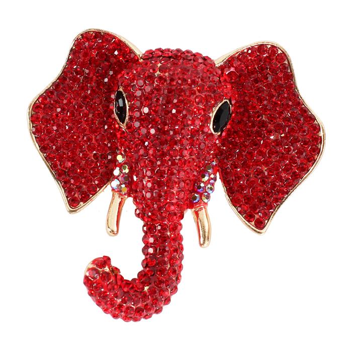 Crystal Elephant Brooch