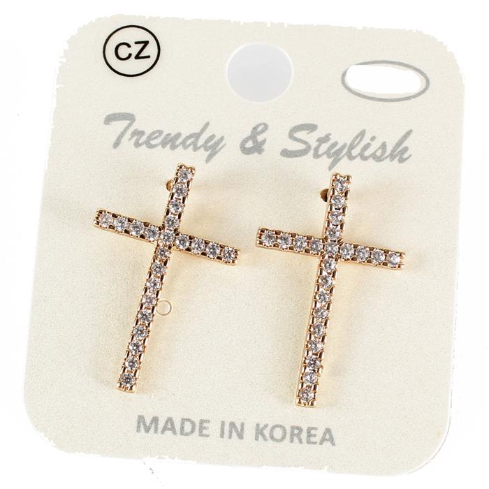 CZ Cross Earring