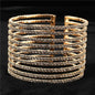 Rhinestones 10 Lines Cuff Bangle