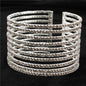 Rhinestones 10 Lines Cuff Bangle