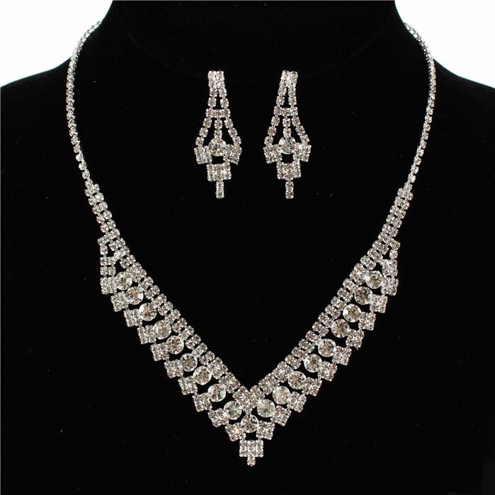 Rhinestone Necklace Set