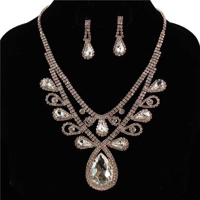 Rhinestone Necklace Set