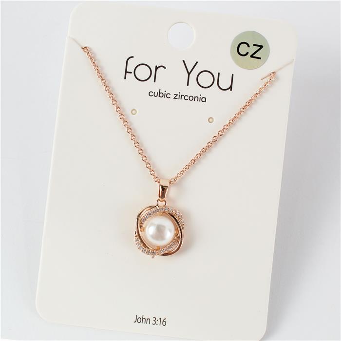 CZ  Pearl  Necklace