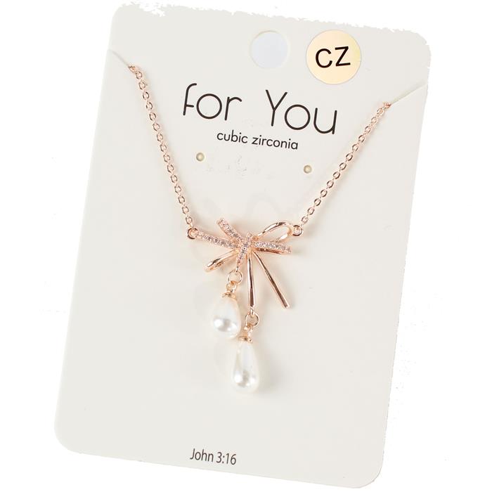 CZ  Pearl  Necklace