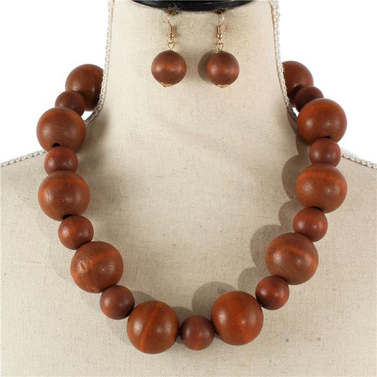 Fashion Wooden Necklace Set