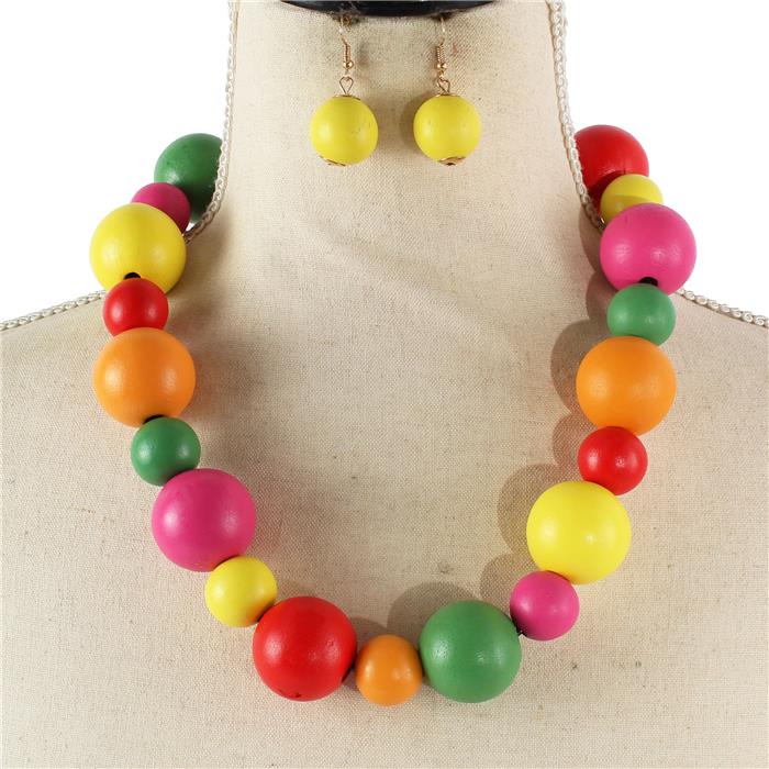 Fashion Wooden Necklace Set