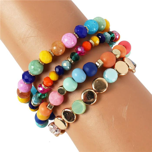 Bead Multilayereds Stretch Bracelet