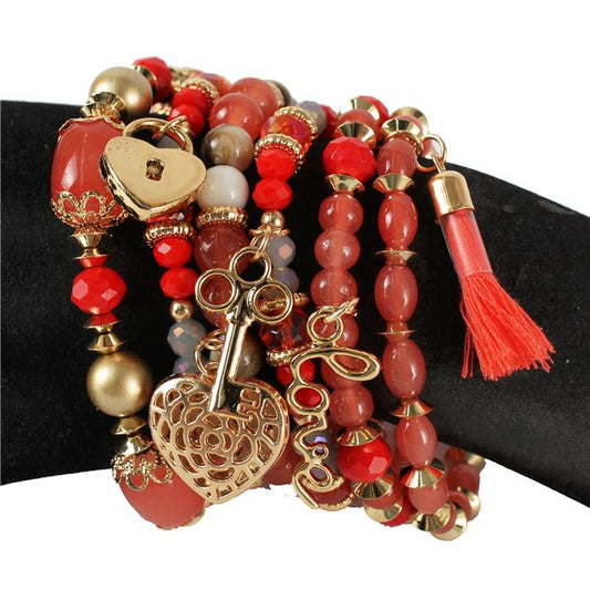 Bead Multilayereds Stretch Bracelet