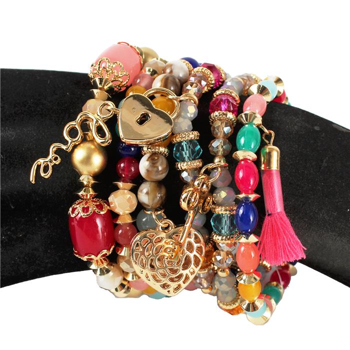 Bead Multilayereds Stretch Bracelet