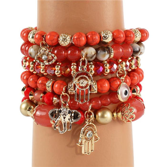 Bead Multilayereds Stretch Bracelet