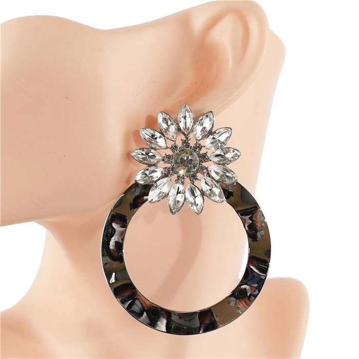 Metal Crystal Earring