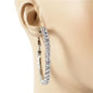 40 MM  Rhinestones Hoop Earring