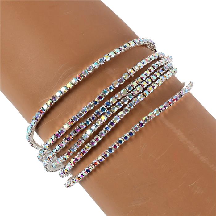 Rhinestones Multilayereds Stretch  Bracelet