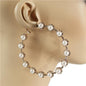 80 MM  Rhinestones Hoop Earring