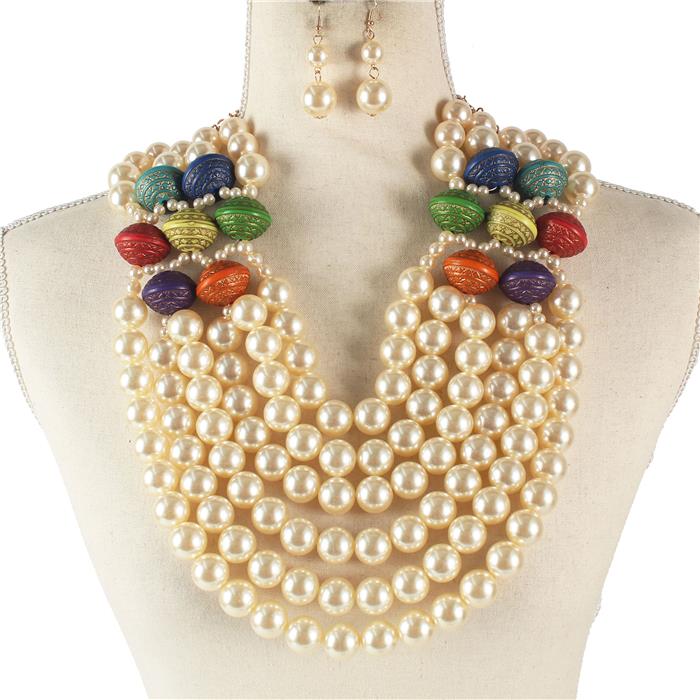 Chunky Pearl Necklace Set