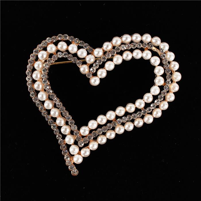 Pearl Heart  Brooch