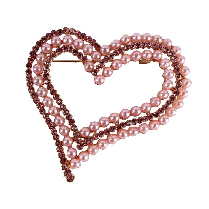 Pearl Heart  Brooch