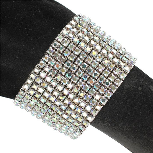 11 Line Rhinestones Stretch Bracelet