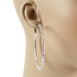 70 MM Rhinestones Hoop Earring