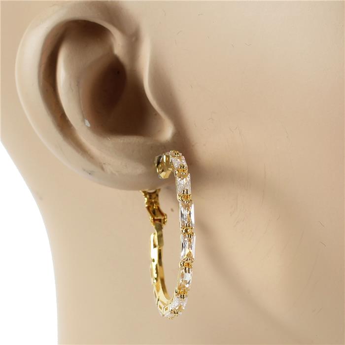 40 MM Rhinestones Hoop Earring