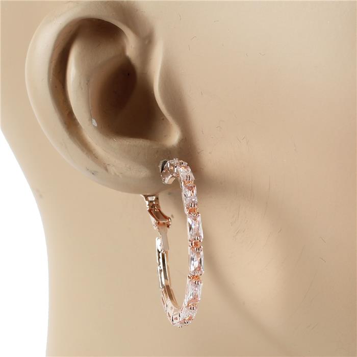 40 MM Rhinestones Hoop Earring