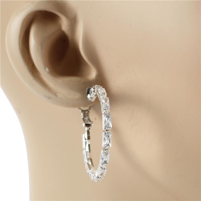 40 MM Rhinestones Hoop Earring